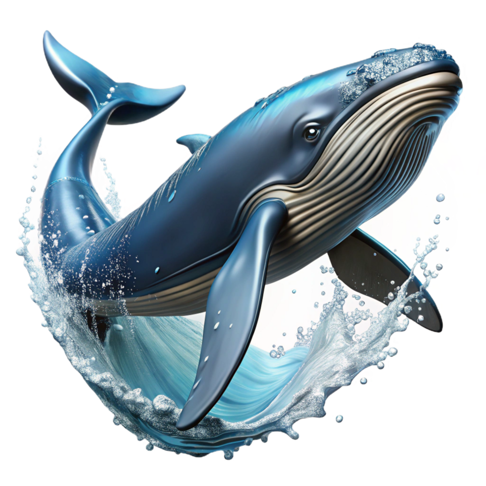 gorgeous abstract A majestic whale breaching the ocean surface, dramatic splash, dynamic pose authentic png