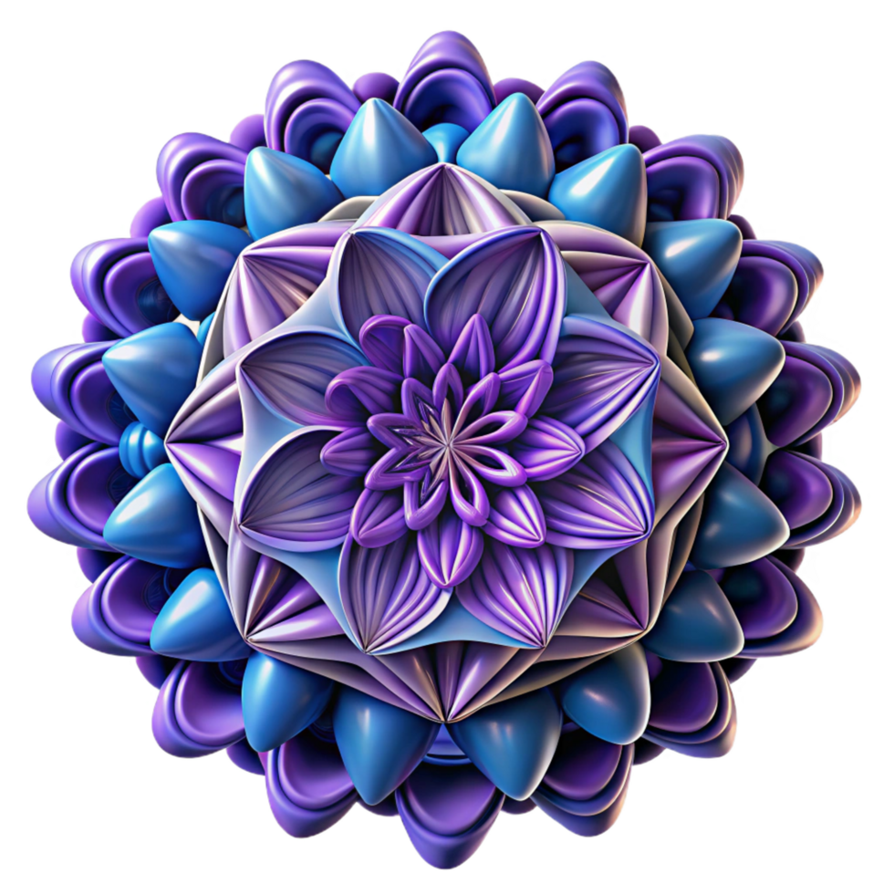 spectacular rare A complex fractal pattern in shades of blue and purple, intricate details with high contrast, Mathematical Art style png