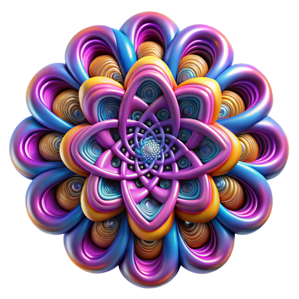 exquisite mid century Fractal architecture, infinite repeating patterns, vibrant colors, psychedelic, abstract style ultra HD png
