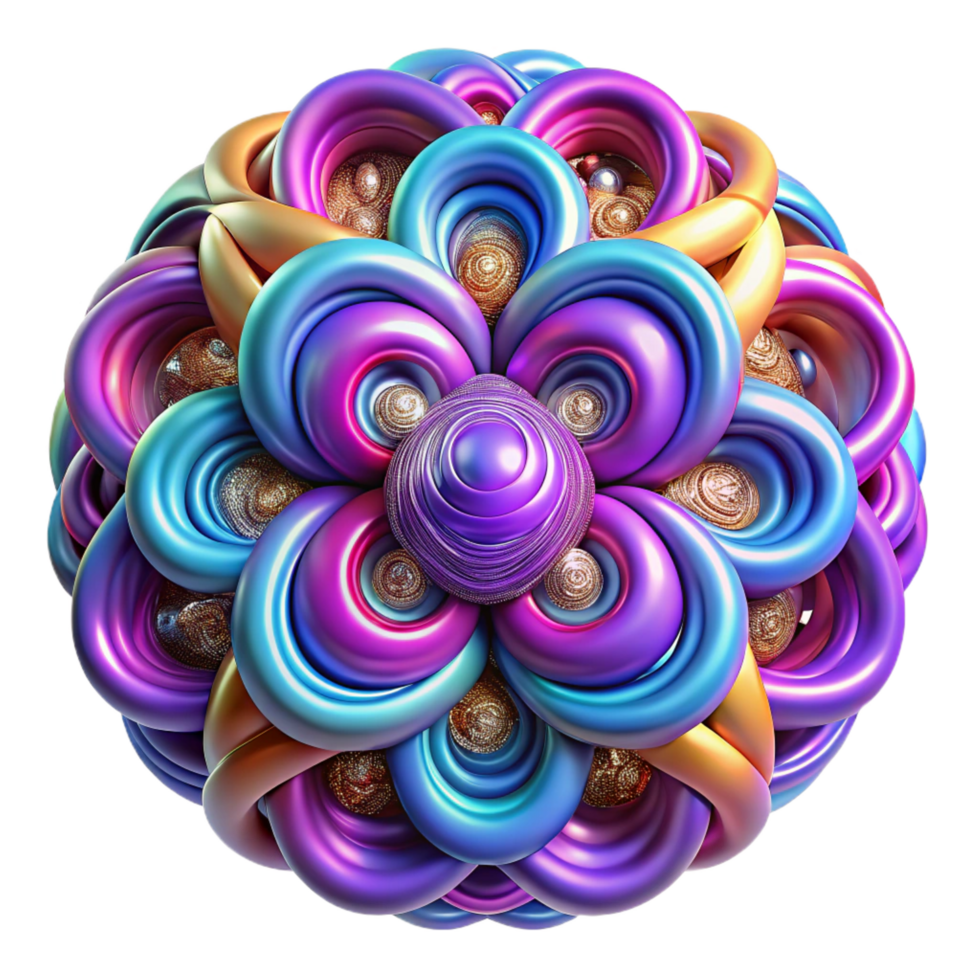 majestic futuristic Fractal architecture, infinite repeating patterns, vibrant colors, psychedelic, abstract style fine detail png