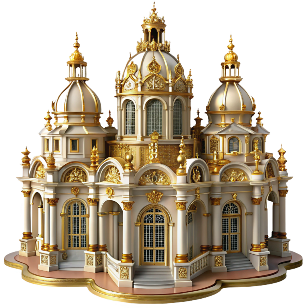 gorgeous inspired An ornate Baroque palace, gilded details, opulent interiors, dramatic lighting, highly detailed, png