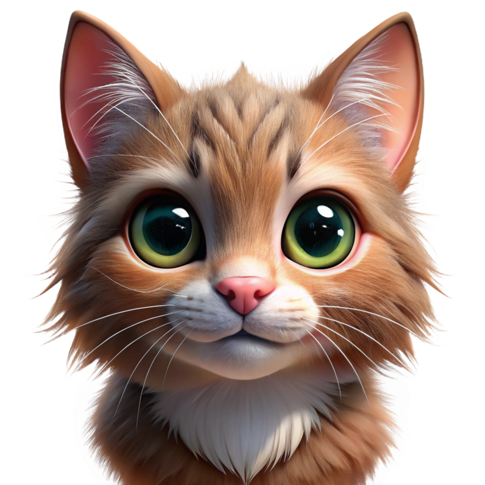 calm picturesque Portrait of a playful kitten with fluffy fur, bright eyes, and a curious expression. Warm, soft lighting. Realistic animal portrait style flawless png