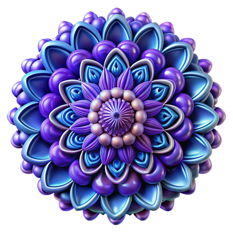 glorious ethereal gothic A complex fractal pattern in shades of blue and purple, intricate details with high contrast, Mathematical Art style handcrafted png