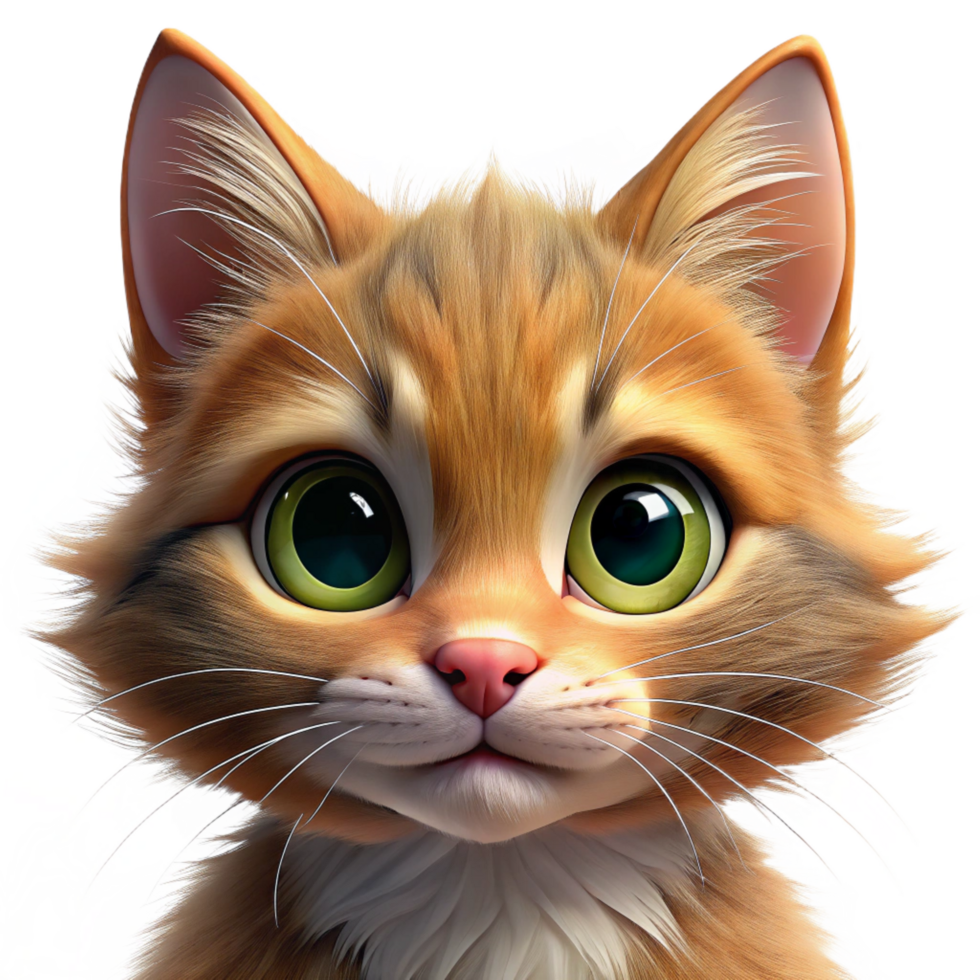 hypnotic ethereal nordic Portrait of a playful kitten with fluffy fur, bright eyes, and a curious expression. Warm, soft lighting. Realistic animal portrait style ultra HD png