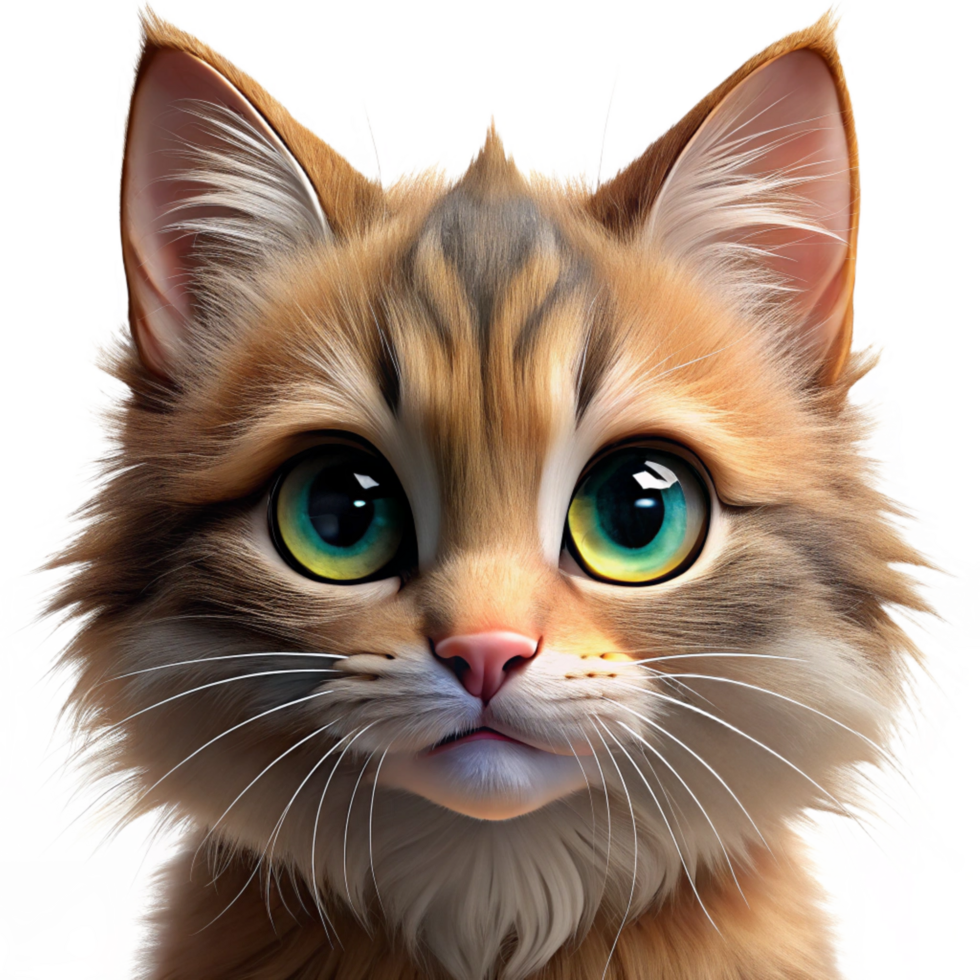 dramatic harmonious geometric Portrait of a playful kitten with fluffy fur, bright eyes, and a curious expression. Warm, soft lighting. Realistic animal portrait style precision png