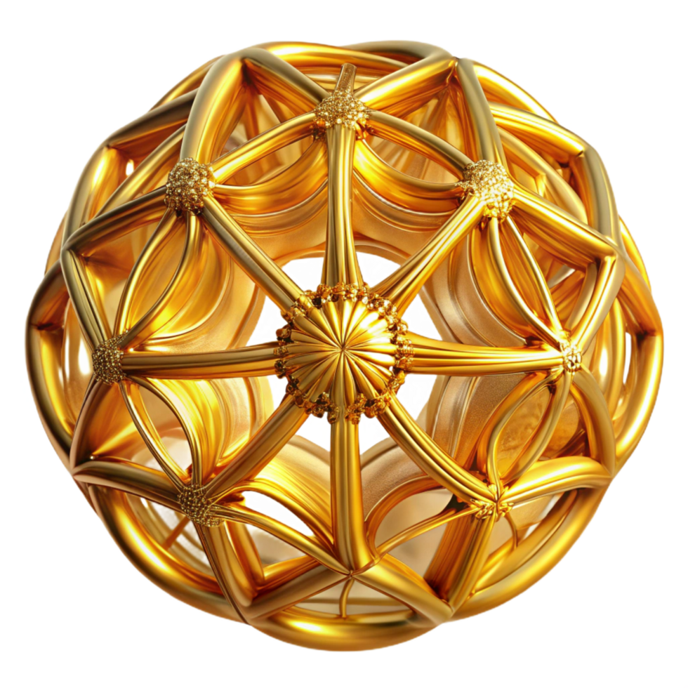 celebrated avant garde An intricate web of interwoven golden threads, illuminated by a warm, ethereal glow, Art Deco style luxury png