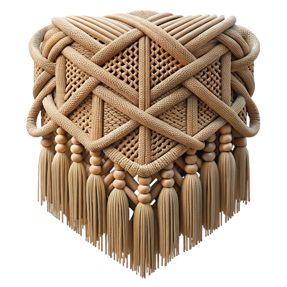 beautiful elegant An intricate tapestry of woven threads, with varying thicknesses and textures, creating a complex, layered pattern. Macrame style 8K png