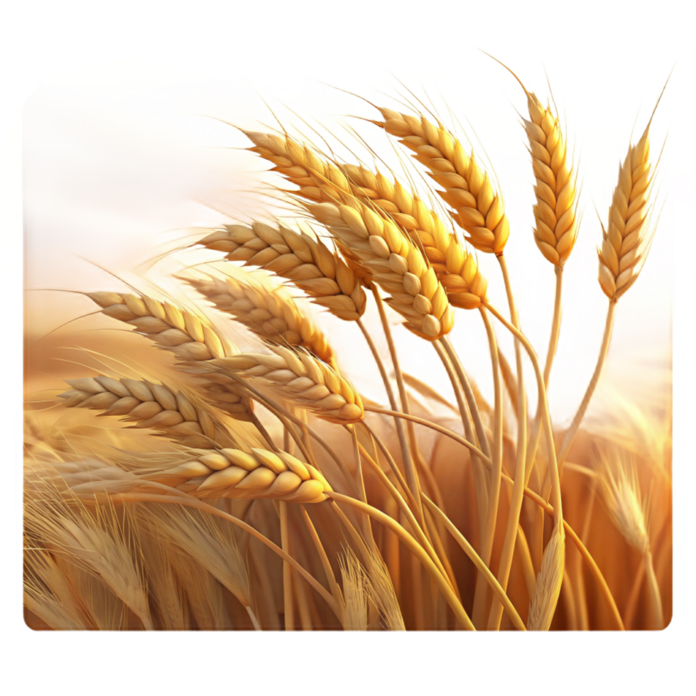 spectacular notable A field of ripe wheat swaying in the wind, golden hour lighting, impressionistic style png