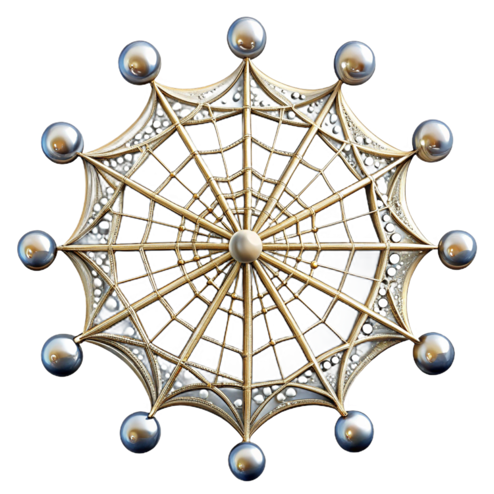 dramatic tropical A spider web glistening with dew drops, intricate and delicate, early morning light, authentic png