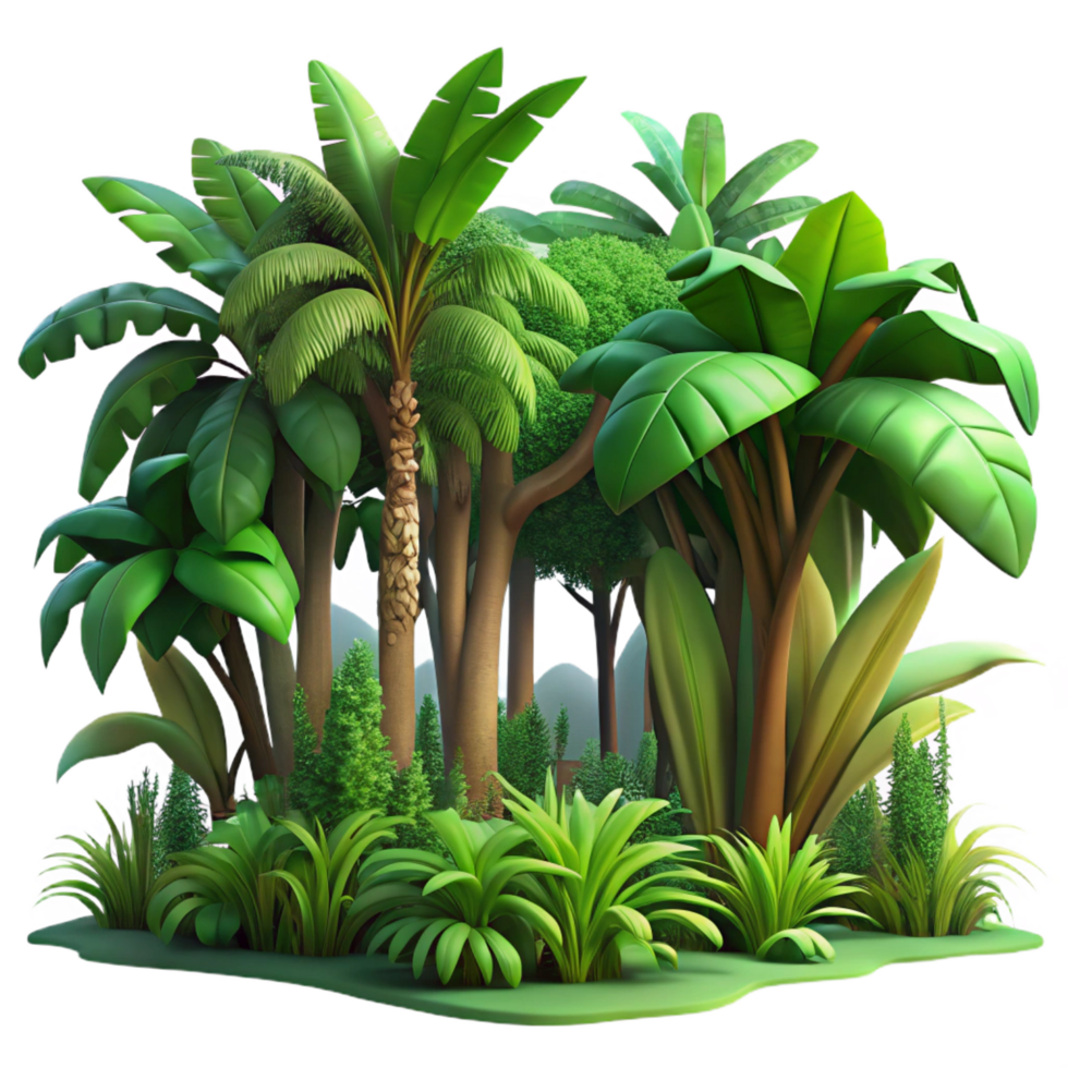 fascinating bohemian A lush tropical jungle, dappled sunlight filtering through the canopy, vibrant and detailed style handcrafted png