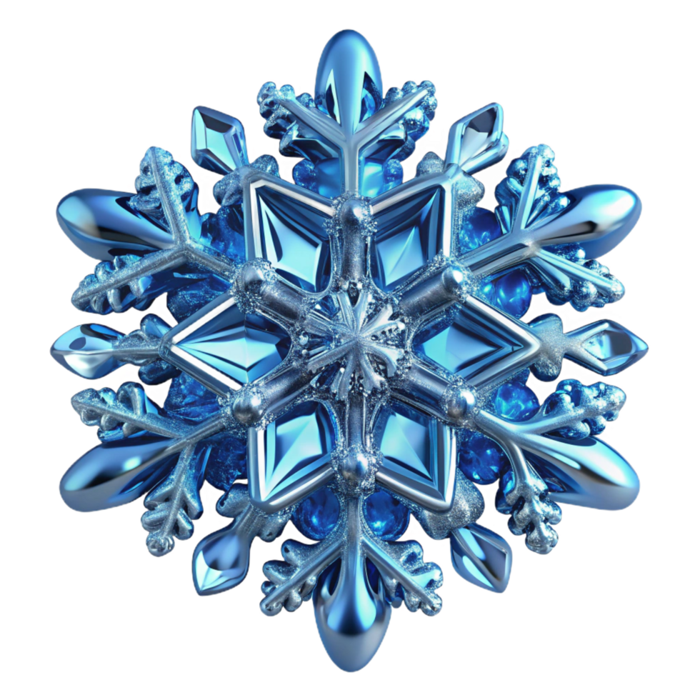 majestic classic A solitary snowflake, intricate and unique, close up macro shot, glistening with icy crystals, cool blue lighting, crisp png