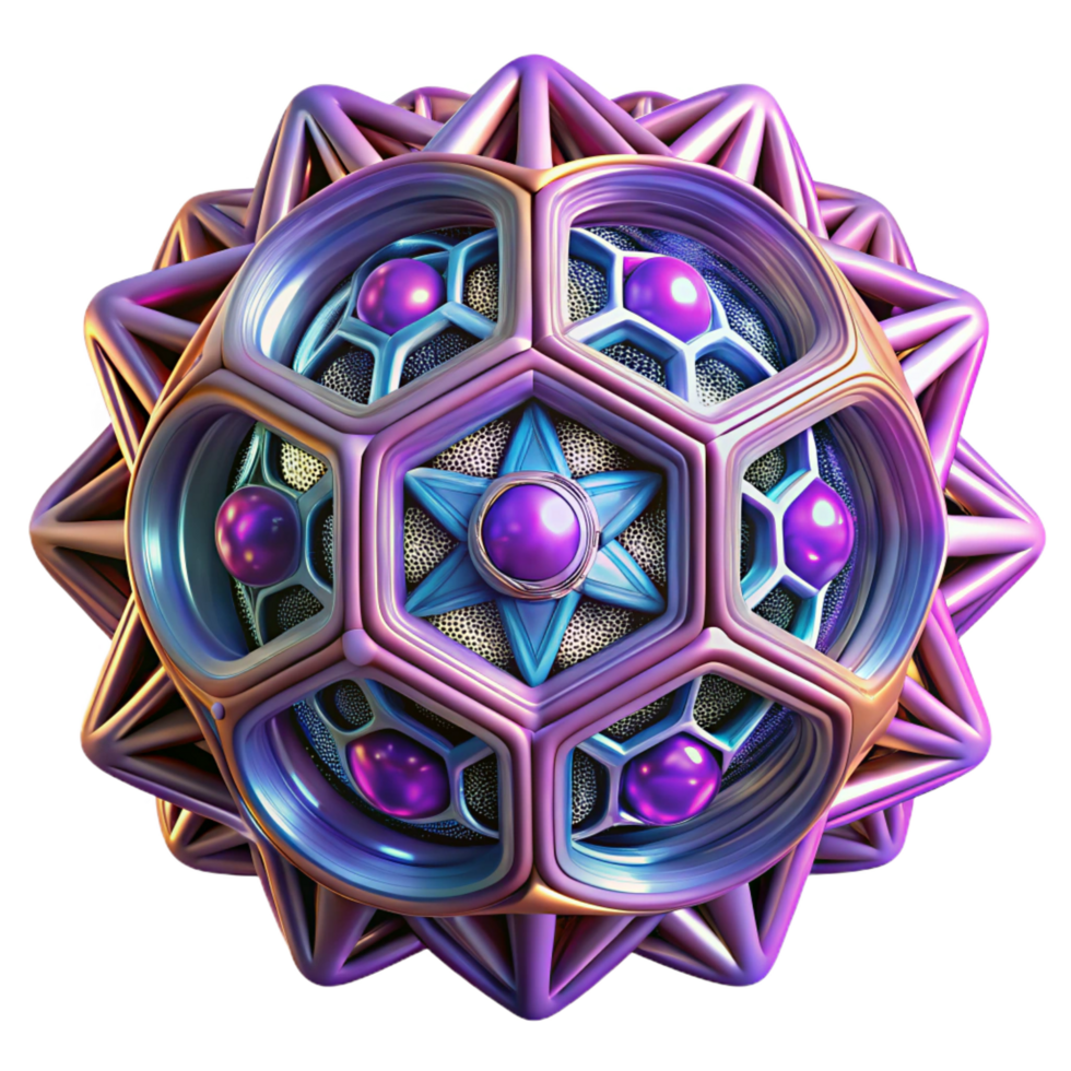 whimsical wonderful A field of glowing, geometric shapes, arranged in a complex, fractal pattern, in a psychedelic, hypnotic style expertly shot png