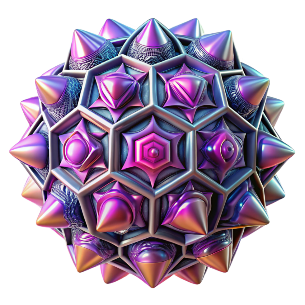 spectacular mysterious abstract A field of glowing, geometric shapes, arranged in a complex, fractal pattern, in a psychedelic, hypnotic style museum quality png