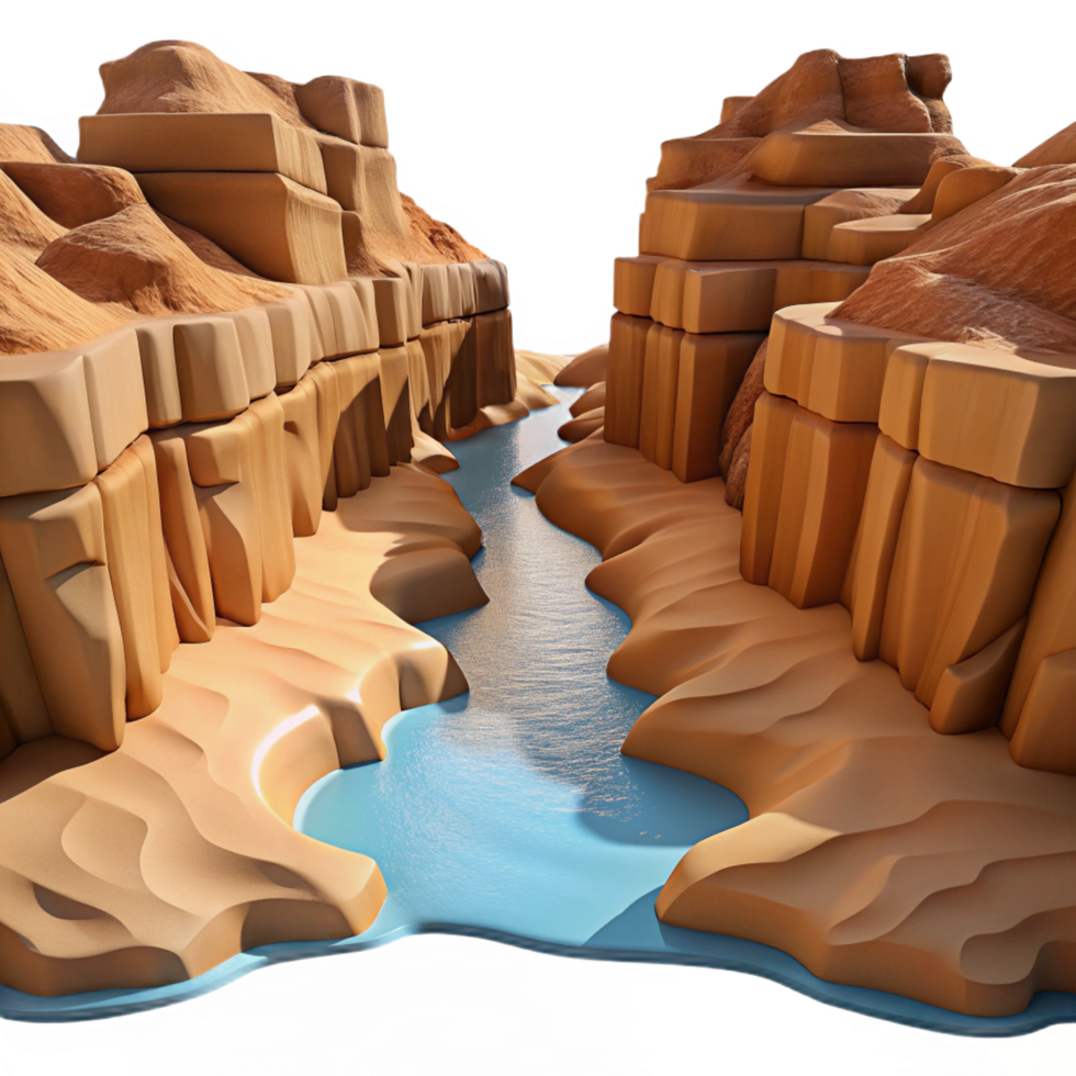 passionate mesmerizing A desert canyon carved by wind and water, dramatic and imposing, realistic style, harsh sunlight perfect clarity png