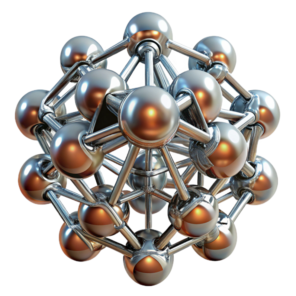 wonderful mysterious abstract A group of nanobots assembling a complex structure, shimmering metallic particles, dynamic lighting, abstract style crisp png