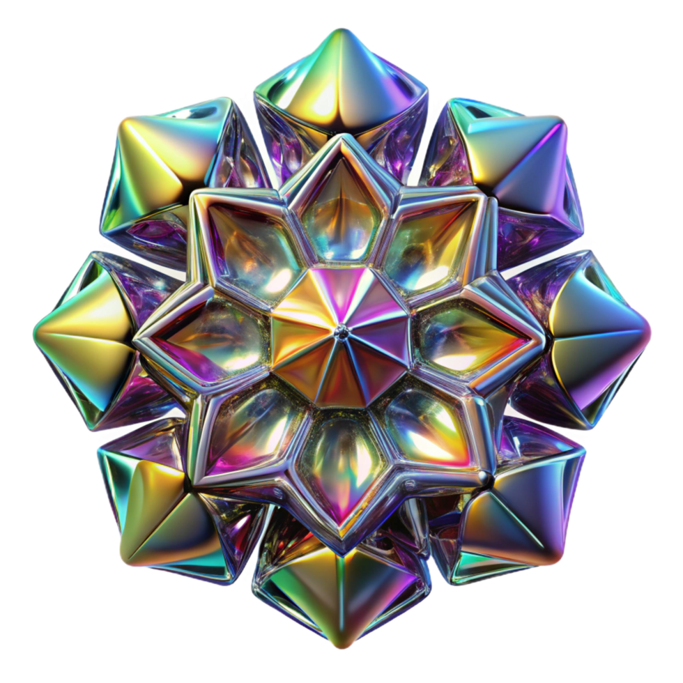 beautiful passionate urban A kaleidoscope of fragmented, mirrored surfaces, reflecting distorted, abstract shapes, with a bright, multi colored light source detailed png