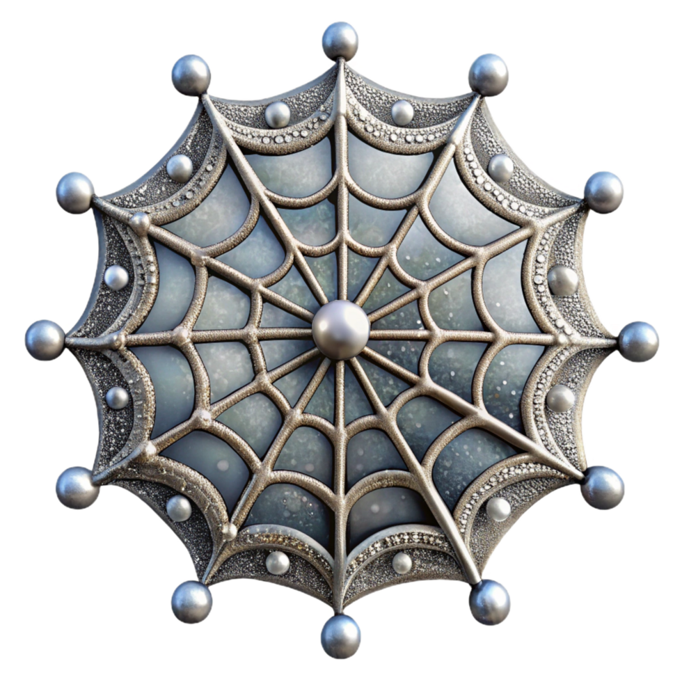 striking distinctive A close up of a dew covered spider web, intricate design, sparkling droplets, macro photography, png