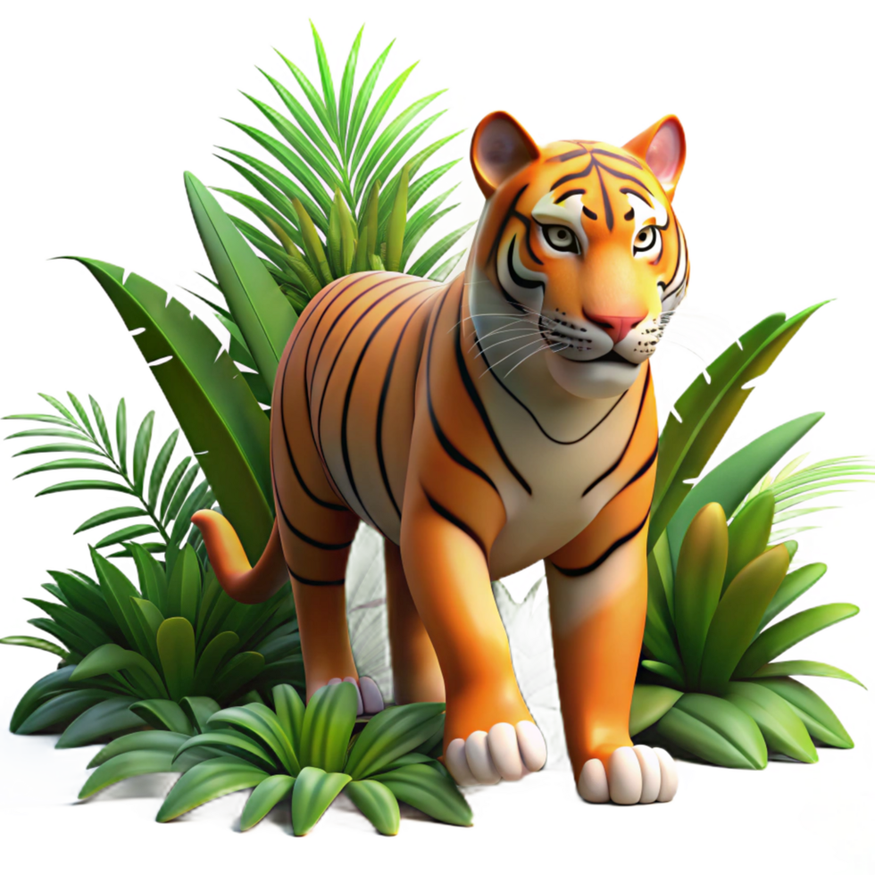 dramatic classic A ferocious tiger stalking through the jungle, dappled sunlight and shadows, rendered in a hyperrealistic style crisp png