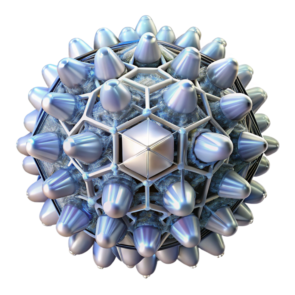 wonderful dynamic classic A swarm of nanobots forming a complex, geometric structure, illuminated by an ethereal, white light, futuristic and abstract style authentic png
