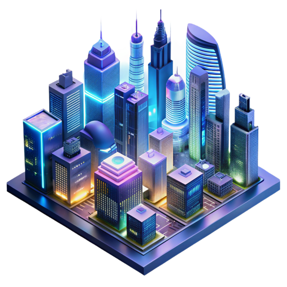 immaculate nostalgic abstract A futuristic cityscape at night, skyscrapers adorned with holographic advertisements, neon lights reflecting in rain slicked streets, cinematic style authentic png