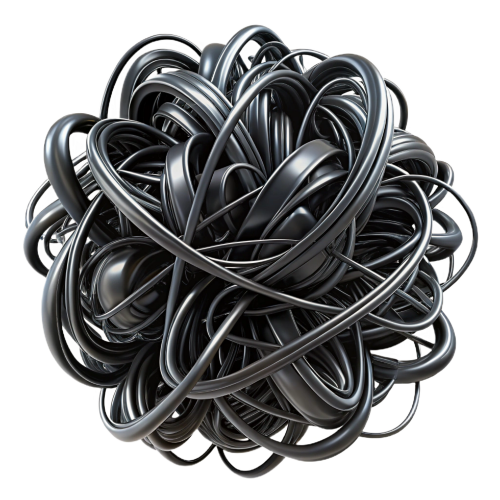 intense hypnotic A chaotic jumble of lines and scribbles, creating a sense of frenetic energy, in black and white with high contrast precision png