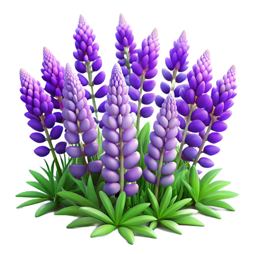 beautiful modern A field of vibrant purple lupines swaying in a gentle breeze, soft morning light, impressionist style 8K png