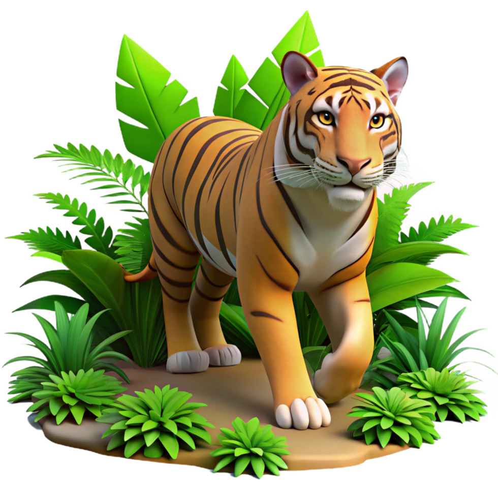 dreamy wonderful A powerful tiger stalking through the jungle, dappled sunlight, intense and dramatic style refined png