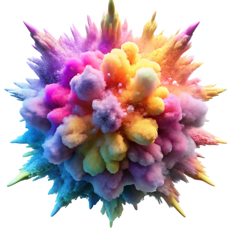 unparalleled avant garde An explosion of colorful particles resembling powdered pigments, captured in mid air, illuminated by a cool, diffused light. Photorealistic style, high detail authentic png