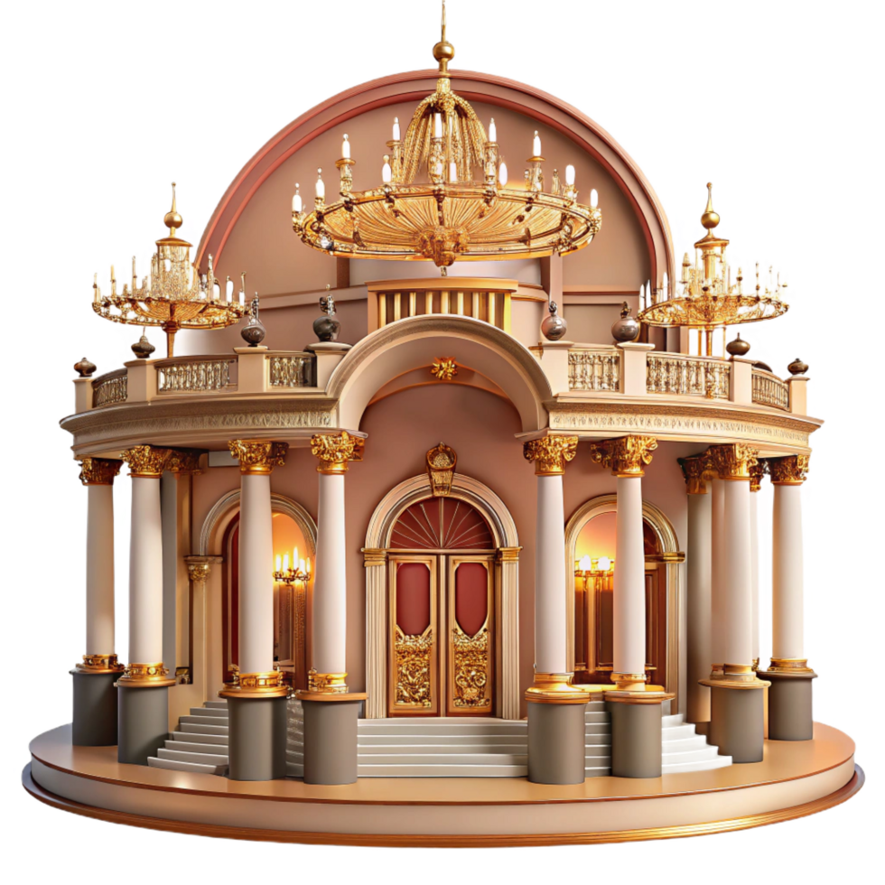 hypnotic unparalleled A grand opera house with ornate decorations and chandeliers, warm interior lighting, classical style png