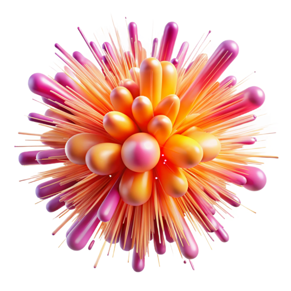 splendid nordic A dynamic explosion of particles and light trails, in shades of vibrant pink and orange, with a futuristic, cyberpunk aesthetic detailed png