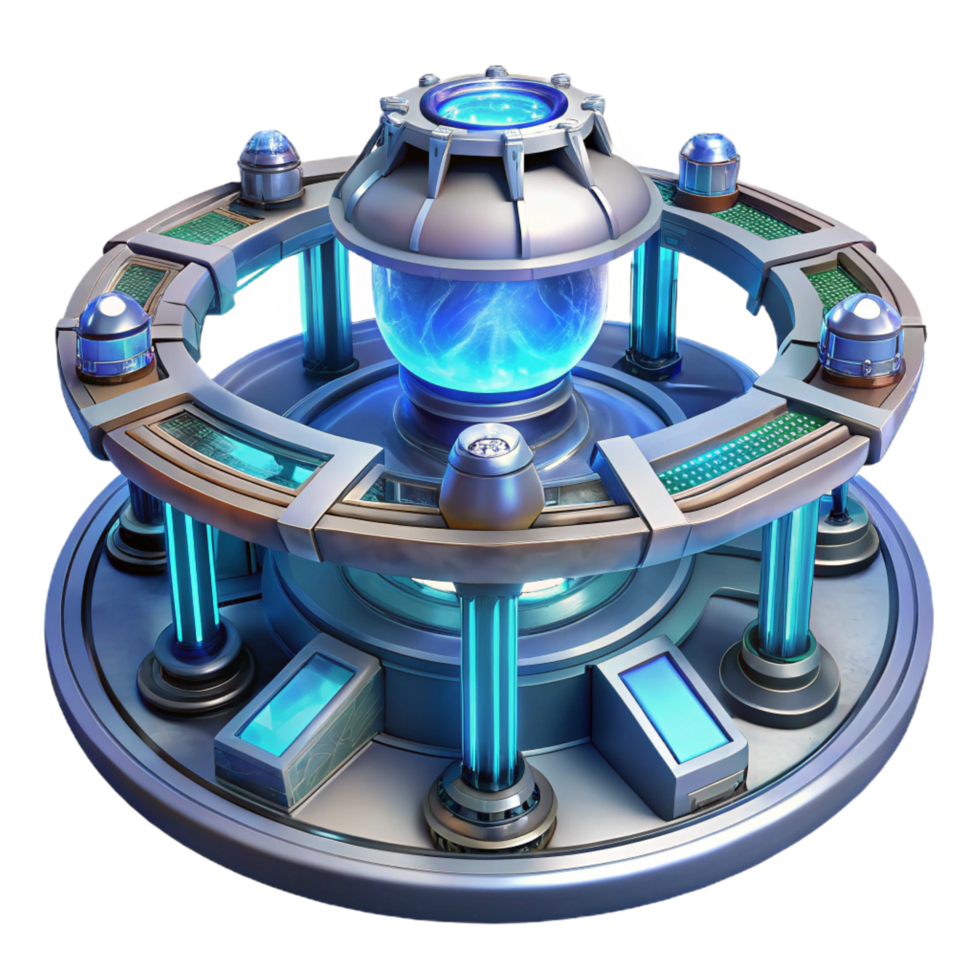 wonderful intense contemporary A futuristic space station with rotating sections and glowing energy fields, starry night sky, science fiction style detailed png