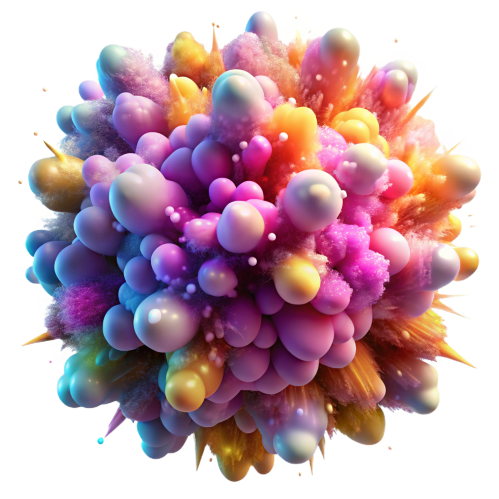 vibrant coastal A chaotic explosion of colorful particles, forming an abstract nebula, brightly lit handcrafted png