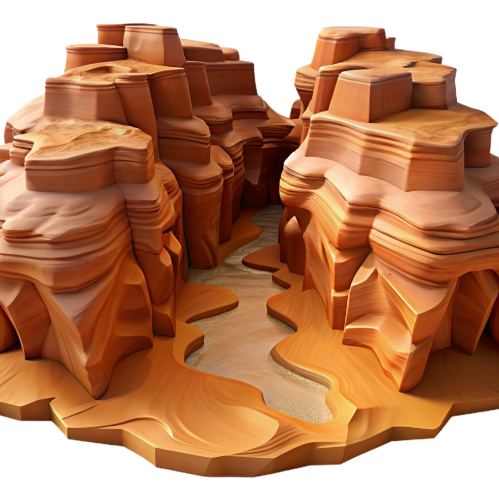 captivating unparalleled A desert canyon carved by wind and water, dramatic and imposing, realistic style, harsh sunlight png