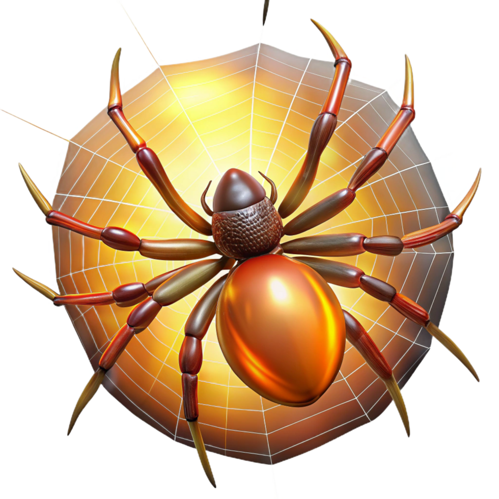 mesmerizing contemporary A spider spinning a web, backlit by the sun, intricate and delicate style precision png