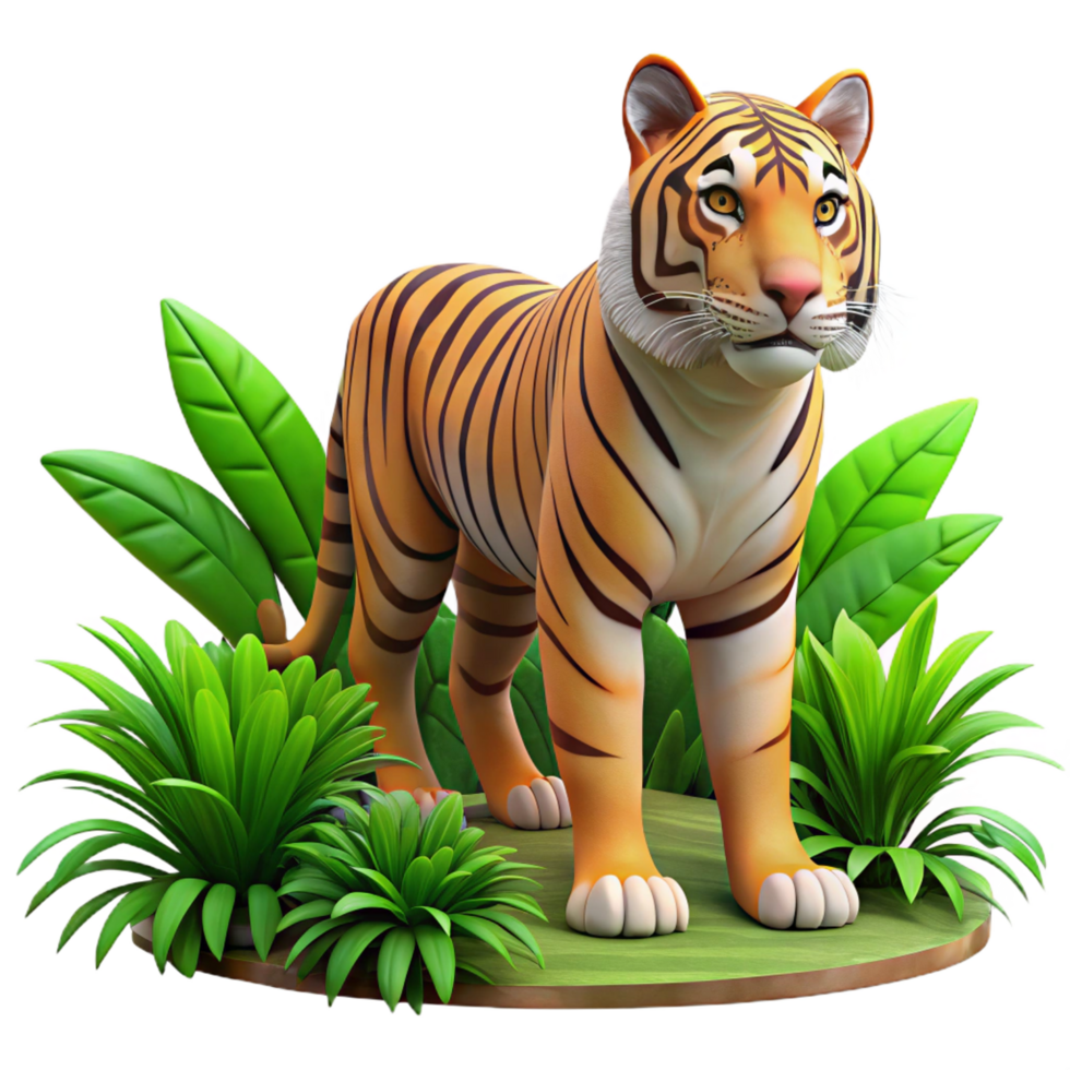 beautiful modern A majestic tiger stalking through the jungle, dappled sunlight, realistic rendering artisan png