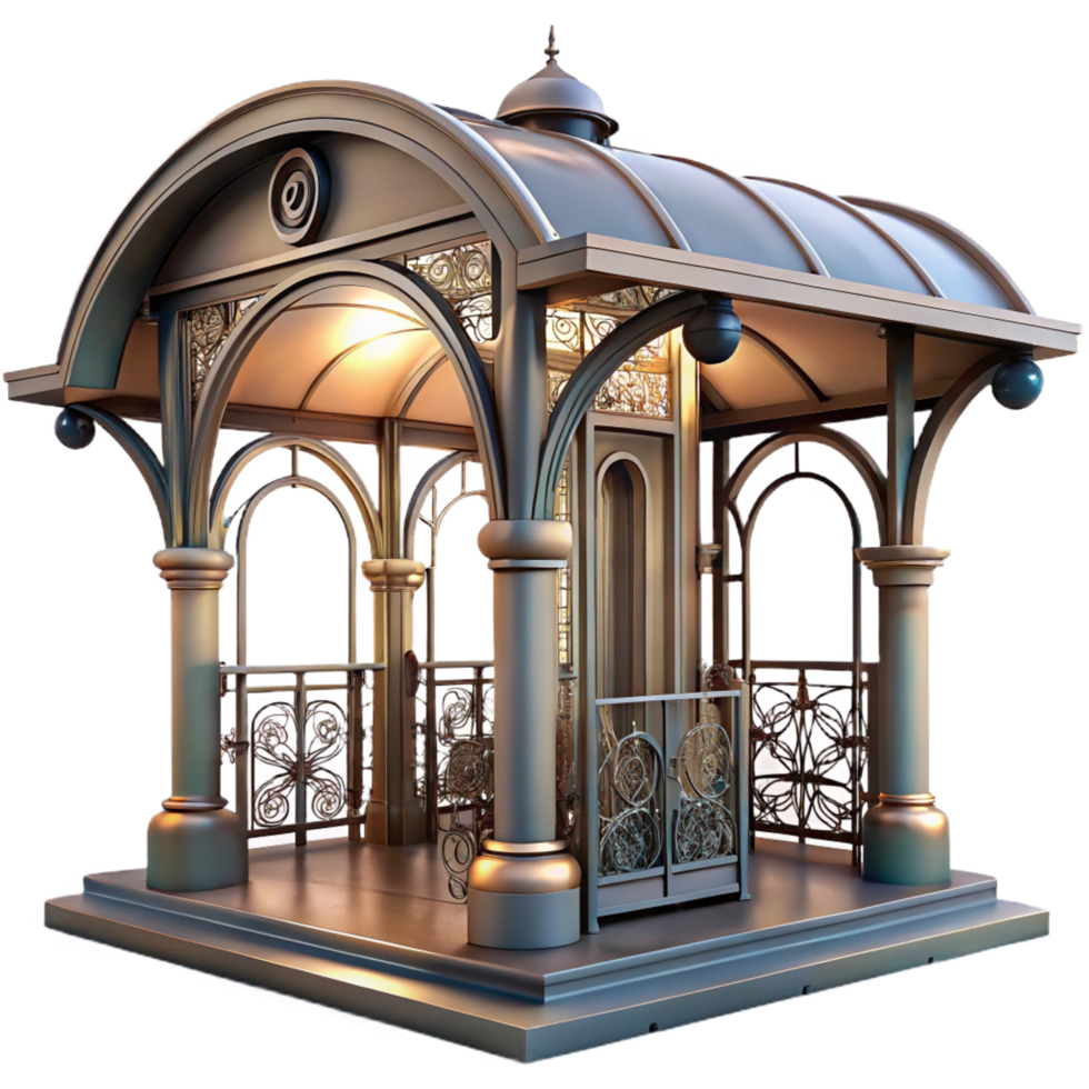 acclaimed renaissance An Art Nouveau metro station, intricate ironwork, soft diffuse lighting, elegant atmosphere, vintage style, refined png