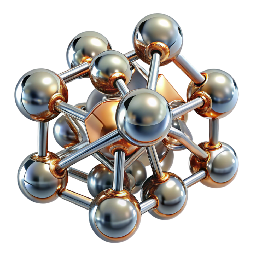 impressive organic A group of nanobots assembling a complex structure, shimmering metallic particles, dynamic lighting, abstract style fine detail png