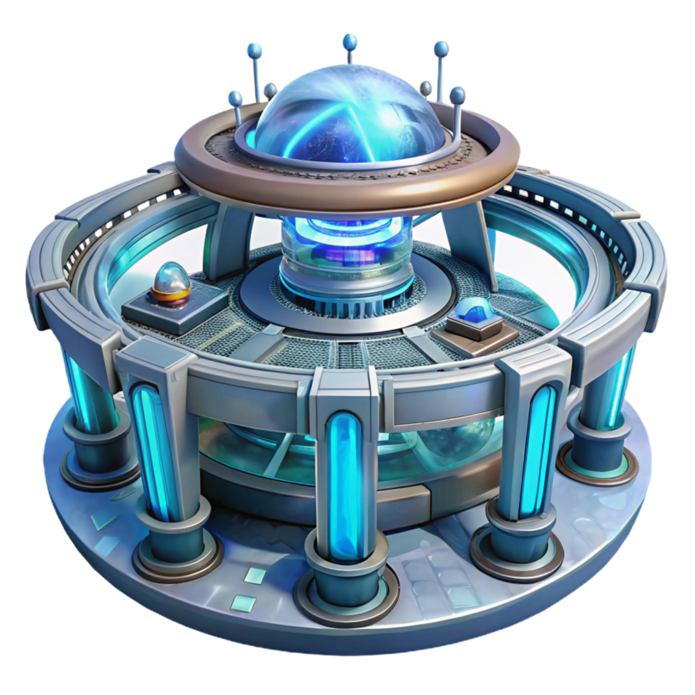 remarkable vintage A futuristic space station with rotating sections and glowing energy fields, starry night sky, science fiction style premium png