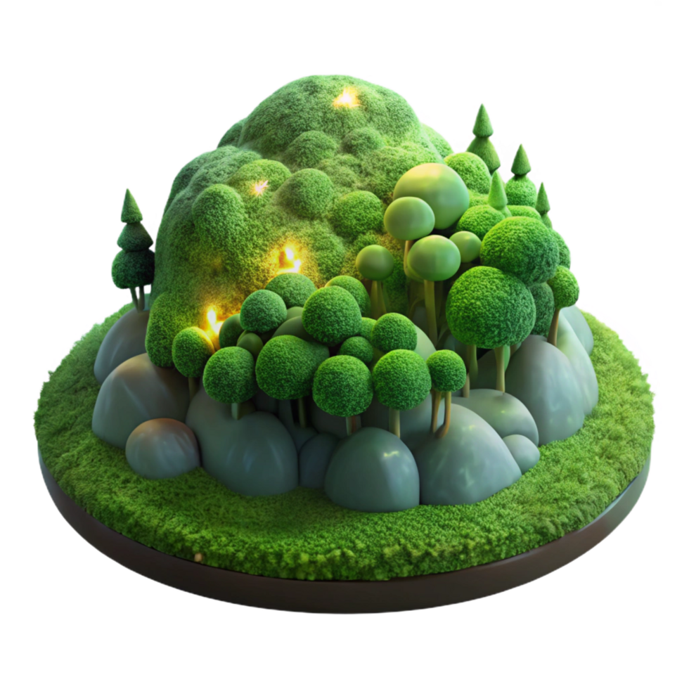 dazzling futuristic A mossy forest floor, soft diffused light, mysterious and enchanting style ultra HD png