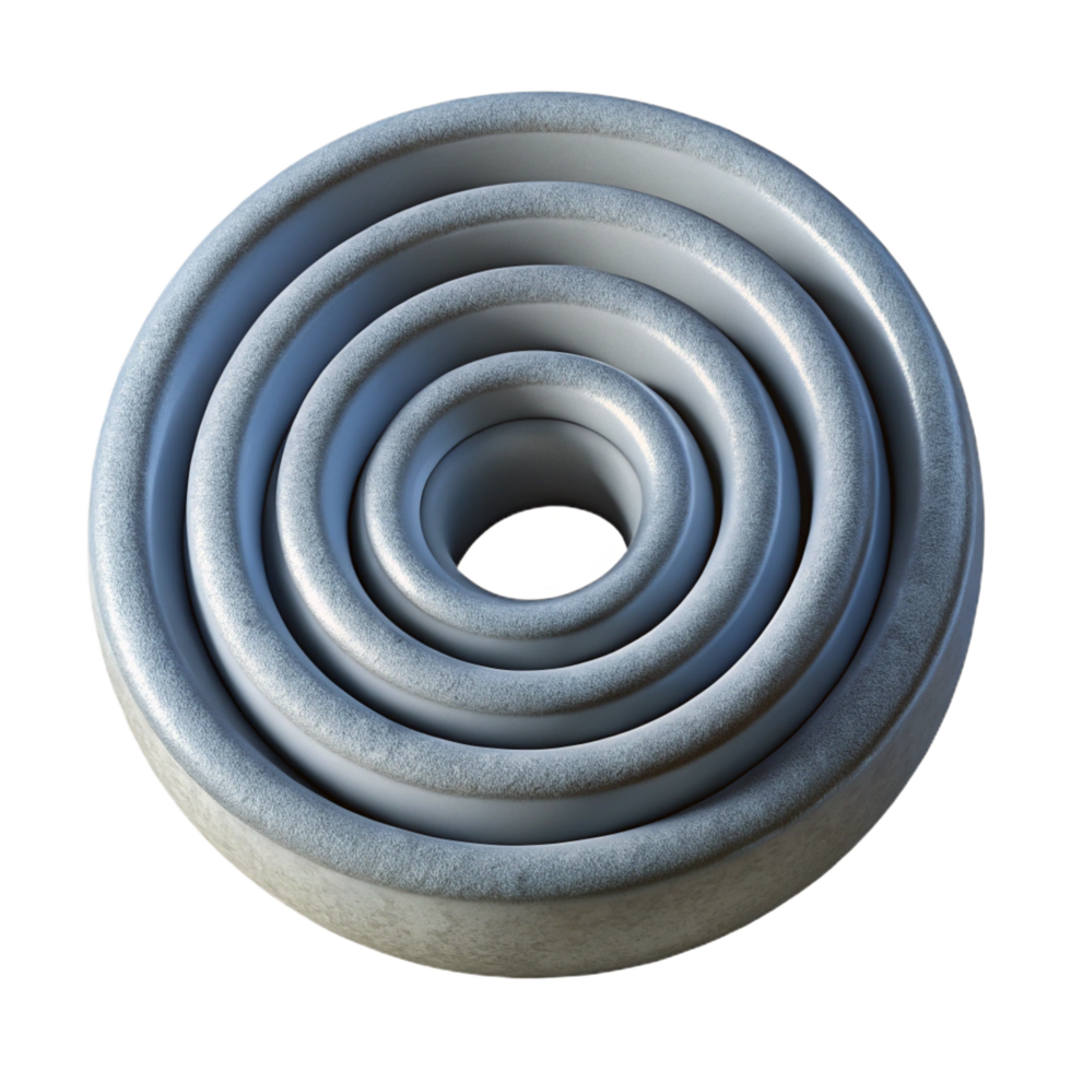 unparalleled gothic A series of concentric rings, radiating outwards, with a textured, grainy surface, in a raw, industrial style sharp png