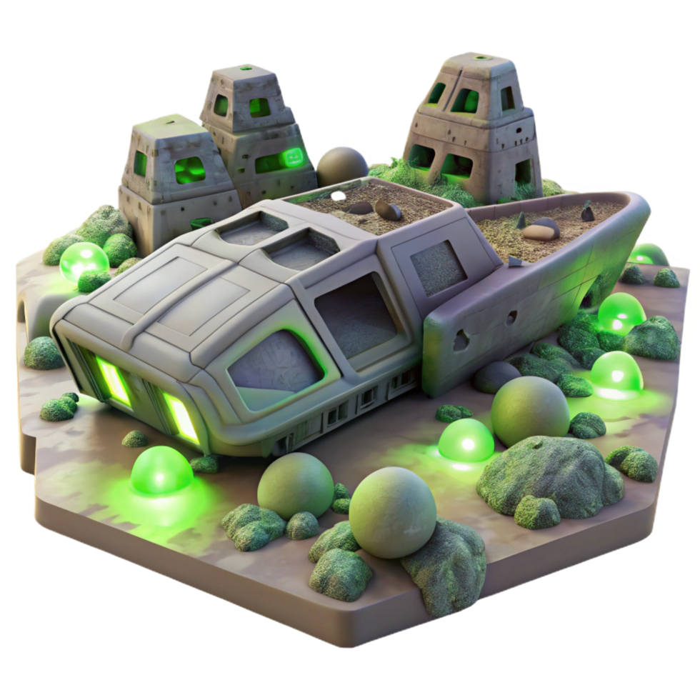 distinguished futuristic A spaceship graveyard filled with decaying hulks, eerie lighting, matte painting, concept art, original png