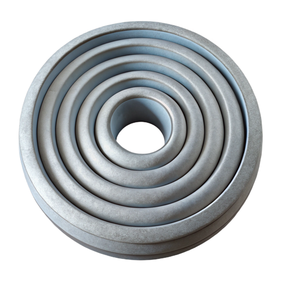 immaculate tranquil gothic A series of concentric rings, radiating outwards, with a textured, grainy surface, in a raw, industrial style exclusive png