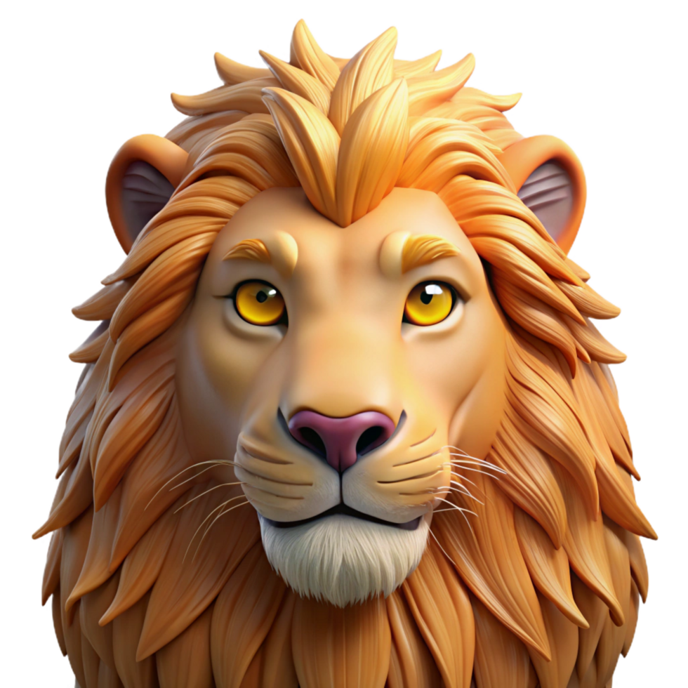 enchanting energetic vintage Portrait of a majestic lion with a golden mane, a regal expression, and piercing amber eyes, lit dramatically from below precision png