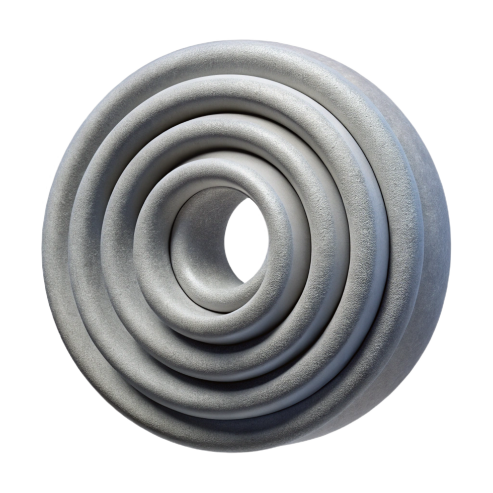 dazzling nordic A series of concentric rings, radiating outwards, with a textured, grainy surface, in a raw, industrial style sharp png