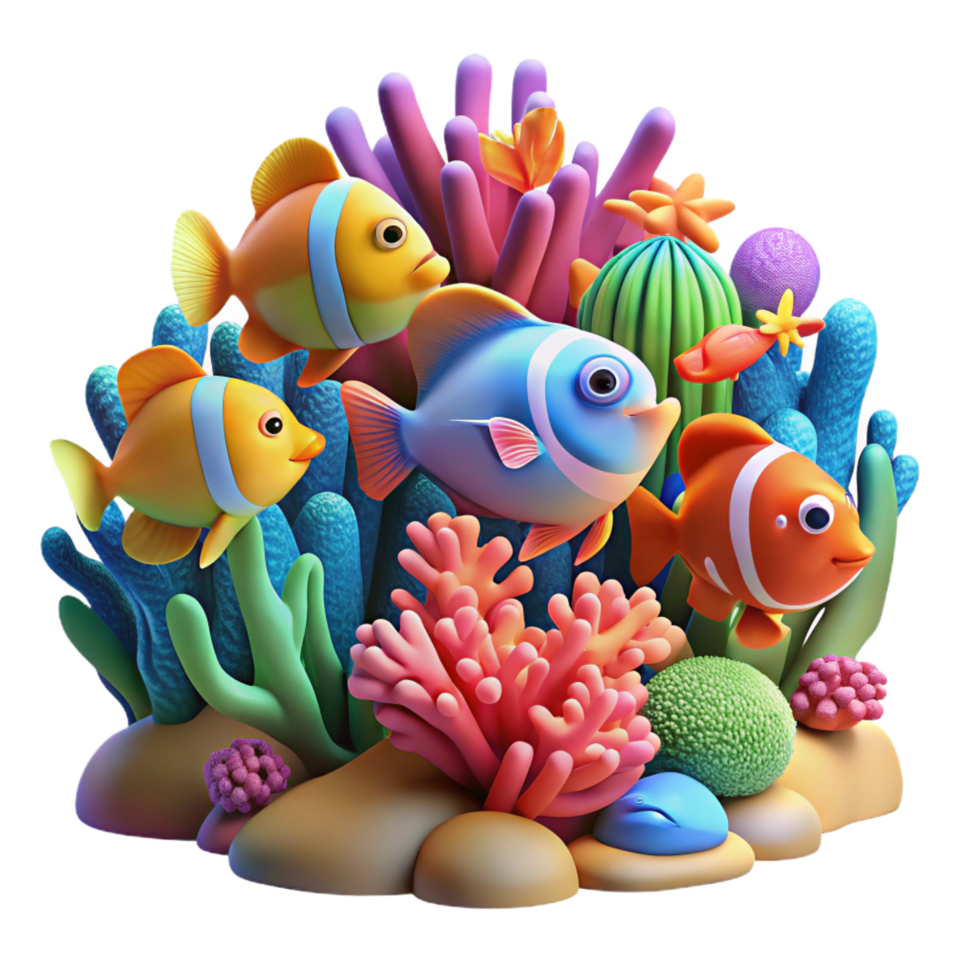 alluring geometric A coral reef teeming with colorful fish, underwater photography, vibrant colors, dynamic composition, crisp png