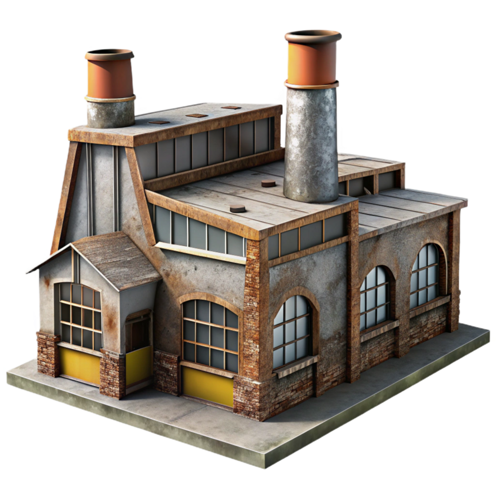 immaculate reflective elegant An abandoned industrial factory, rusty metal and broken windows, low key lighting, grunge style ultra HD png