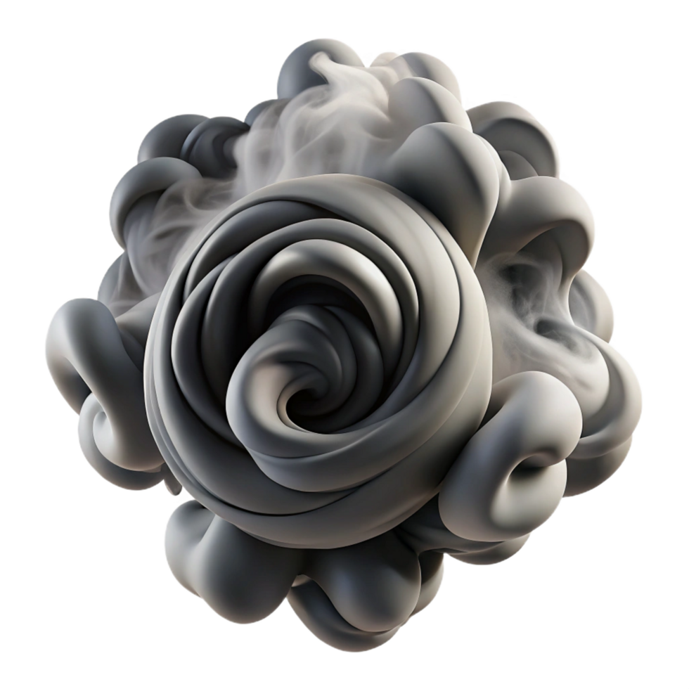 inspired art deco A swirling mass of smoke in shades of grey and black, dynamic lighting with high contrast, Abstract Expressionism style exclusive png