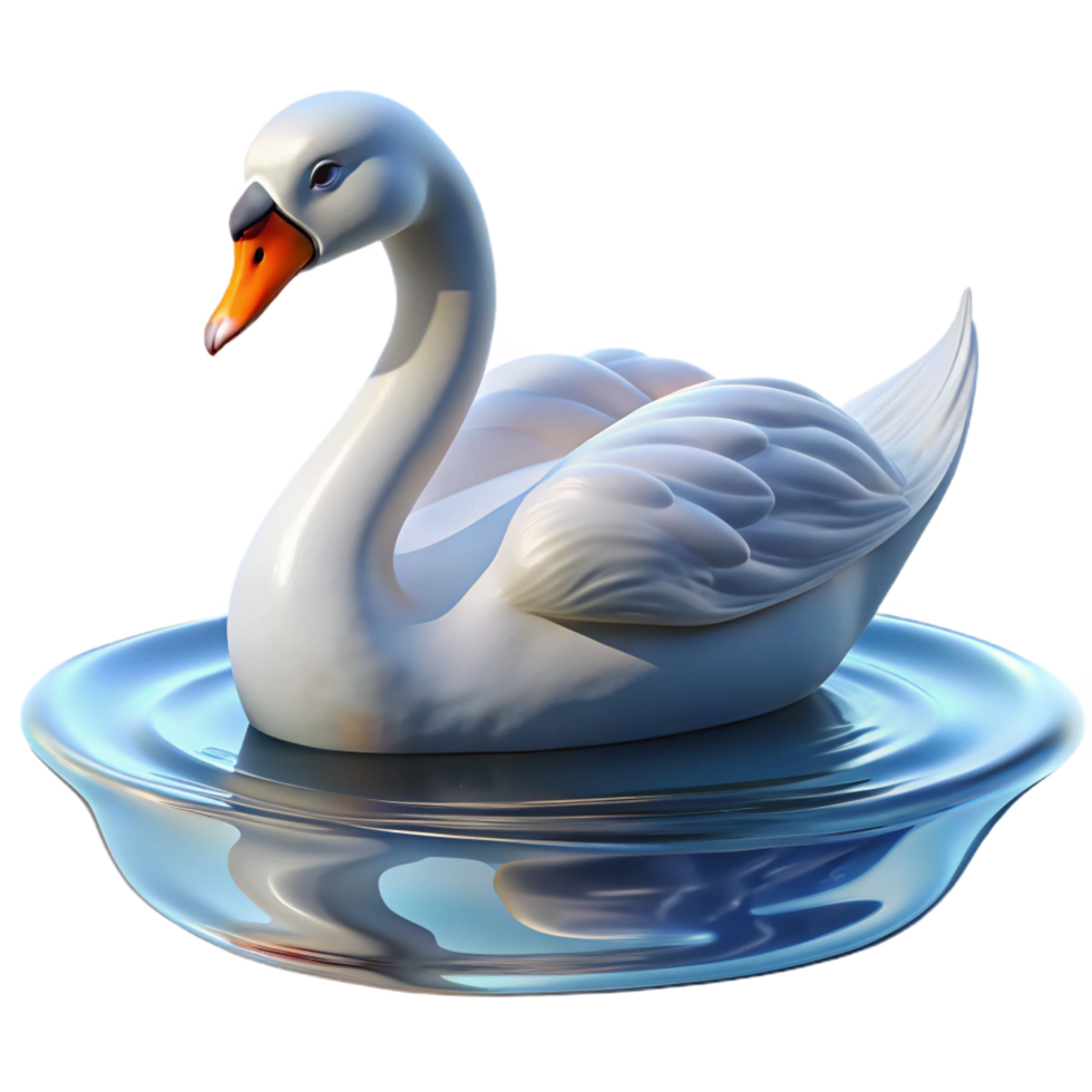 immaculate exemplary A graceful swan gliding across a calm lake, serene atmosphere, soft lighting png