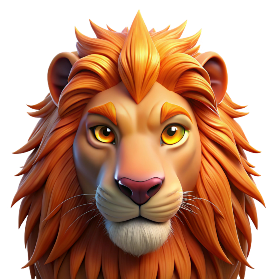 serene elegant Portrait of a regal lion, its mane a fiery cascade, eyes filled with wisdom. Dramatic backlighting. Fantasy style elite png