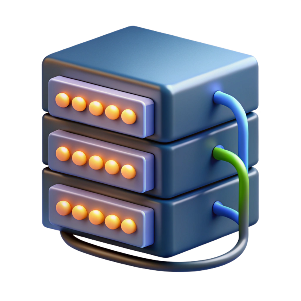 radiant dramatic impressionist A server rack with blinking lights and cables, dark room, technical illustration style artisan png